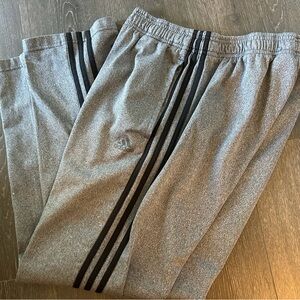 Adidas Heather Gray Joggers with Black Accents